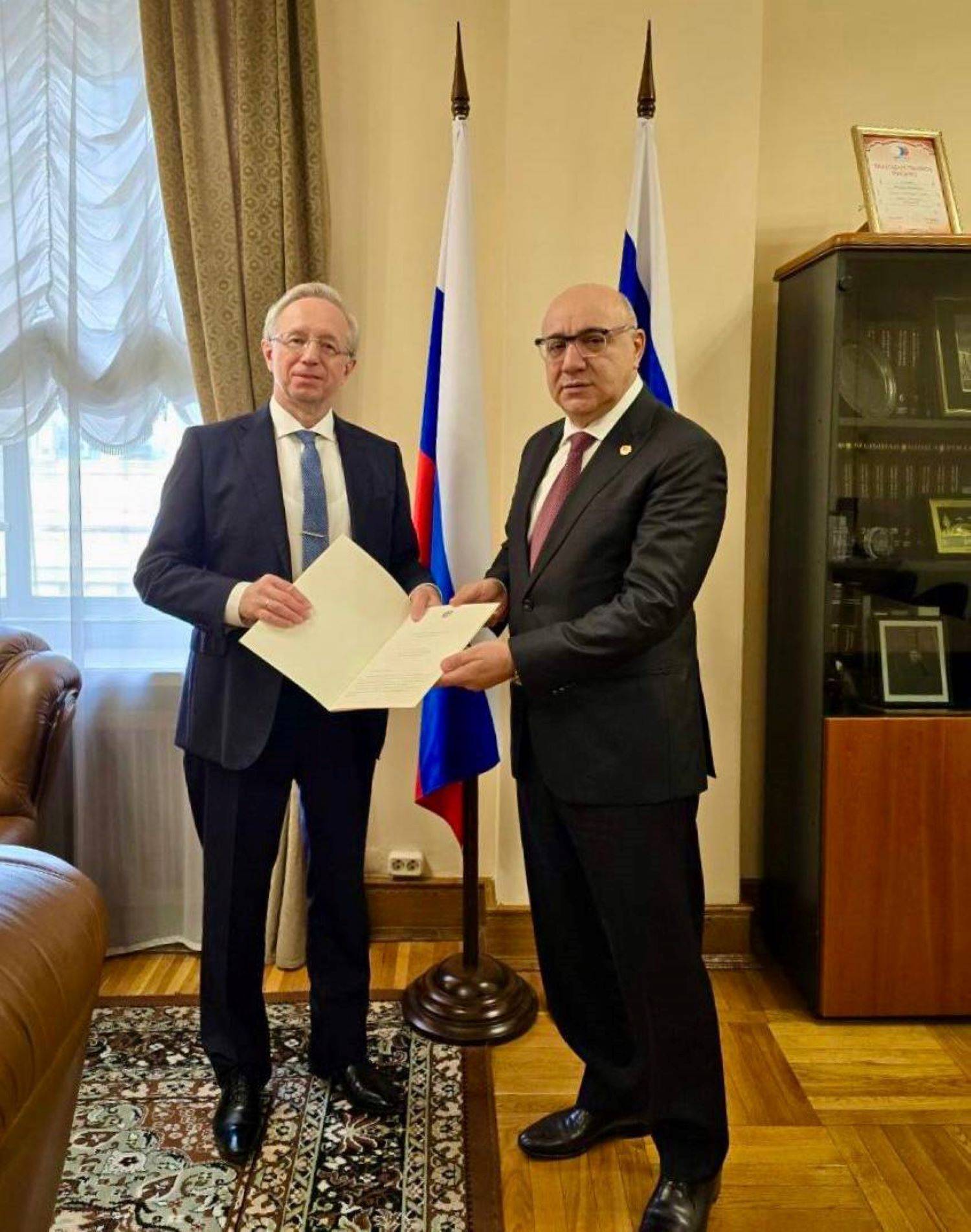 Հայաստանի դեսպանն իր հավատարմագրերի պատճենը հանձնեց Ռուսաստանի արտաքին գործերի նախարարի տեղակալին